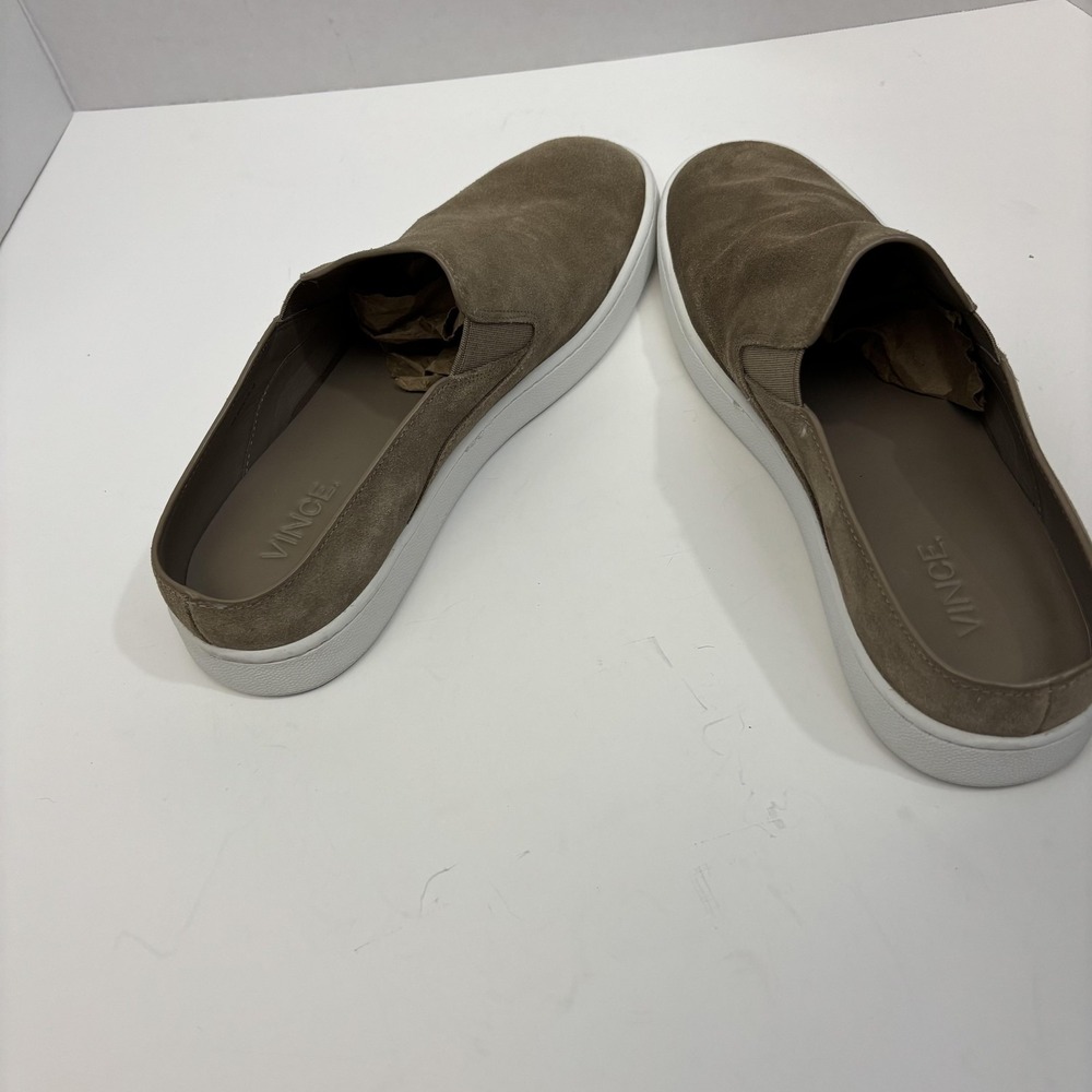 Vince Slip‎ On Suede Leather Shoes Womens Size 8 38 Beige Casual Flats Sneakers - Picture 12 of 14